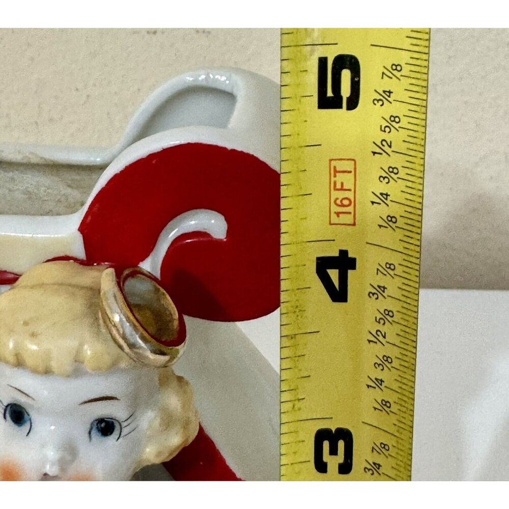 Pink Spaghetti Planter Christmas MCM Decor Boy Girl Angel Choir Sing Vintage - Picture 11 of 14